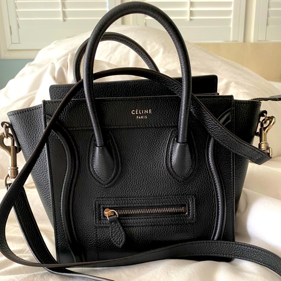Pristine black Celine nano with silver hardware